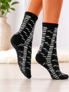 Ladies Thermal Long Slipper Socks - Black - StylePhase SA