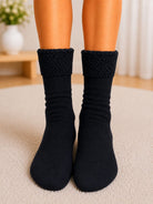 Ladies Thermal Slipper Socks -Black - StylePhase SA