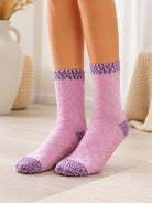 Ladies Thermal Slipper Socks -Pink And Purple - StylePhase SA