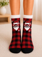 Ladies Thermal Slipper Socks-Red And Black - StylePhase SA