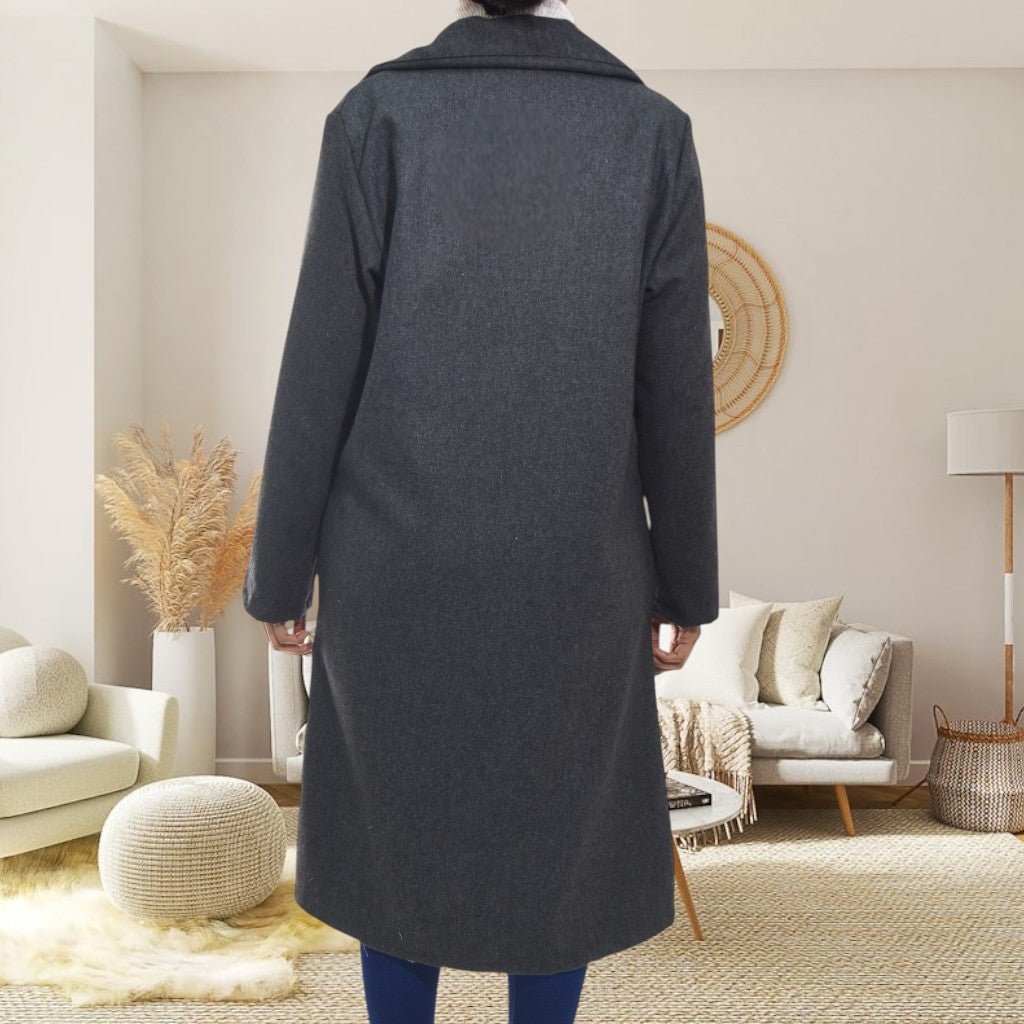 Ladies Three Button Charcoal Coat - StylePhase SA