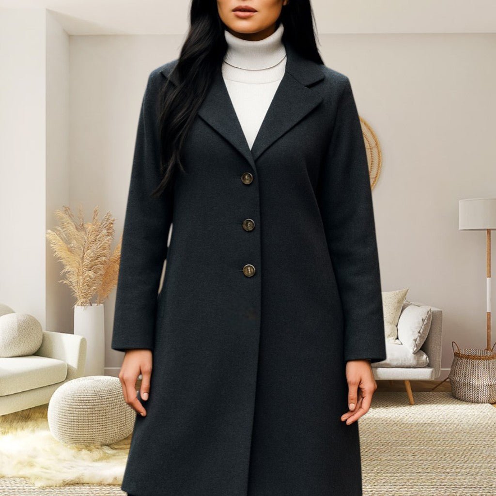 Ladies Three Button Charcoal Coat - StylePhase SA