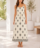 Ladies Tie Front Cream Pocket Dress - StylePhase SA