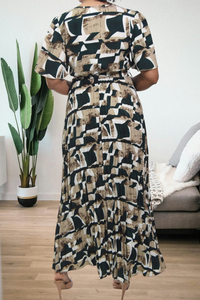 Ladies Tie Front Pocket Green Dress - StylePhase SA