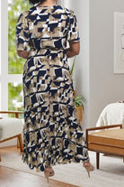 Ladies Tie Front Pocket Navy Dress - StylePhase SA