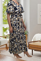 Ladies Tie Front Pocket Navy Dress - StylePhase SA