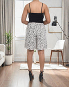 Ladies Tie Front Shorts - Black Mini Flowers - StylePhase SA