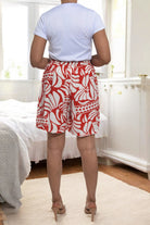 Ladies Tie Front Shorts - Cream Floral - StylePhase SA