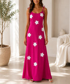 Ladies Tie Strap Pink New Feeling 3D Floral Detail Dress - StylePhase SA