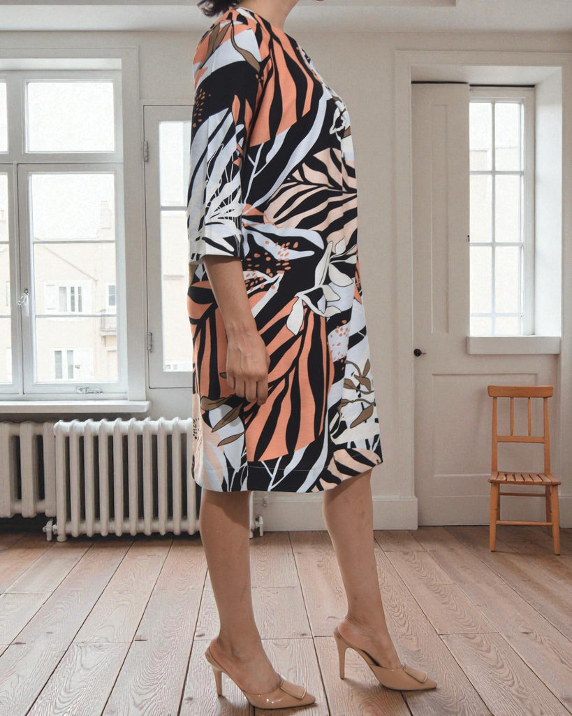 Ladies Tropical Print Tunic 3/4 Sleeve Dress - StylePhase SA