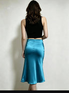 Ladies Turq Satin Skirt - StylePhase SA