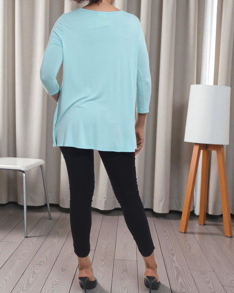 Ladies Turquoise 3/4 Top - StylePhase SA