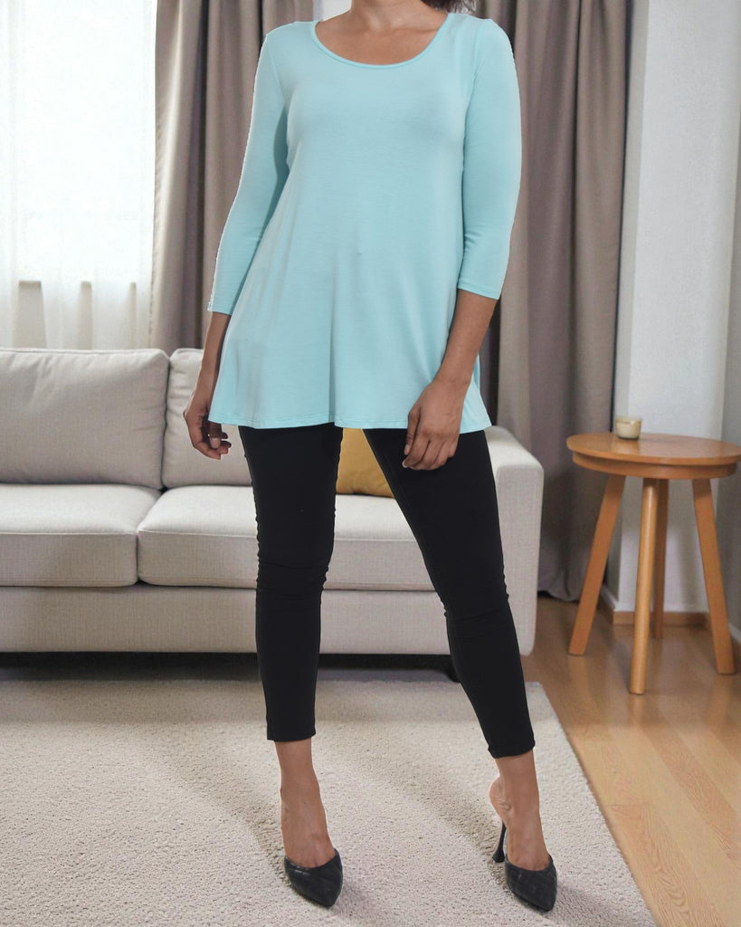 Ladies Turquoise 3/4 Top - StylePhase SA