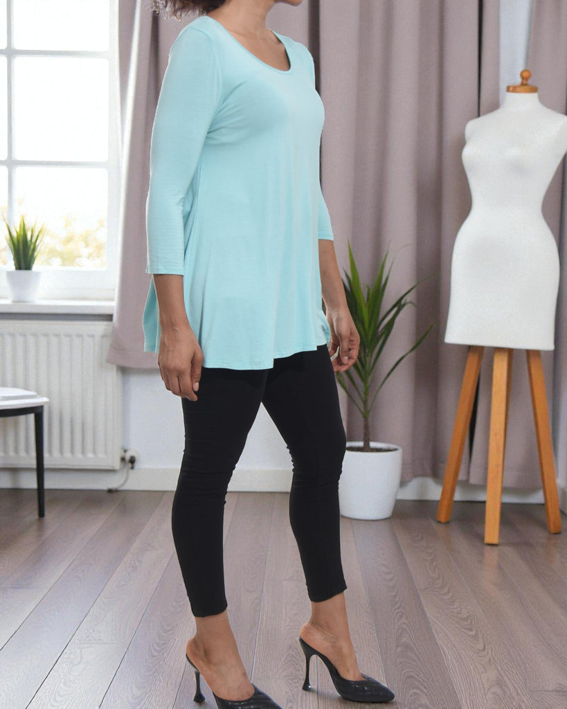 Ladies Turquoise 3/4 Top - StylePhase SA