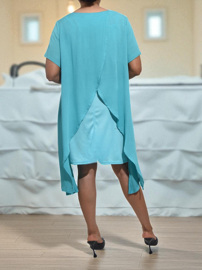 Ladies Turquoise Crew Neck Dress - StylePhase SA