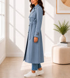 Ladies Turquoise Lined Trench Coat - StylePhase SA