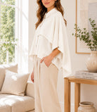 Ladies Twill Trench Cape Sleeve New Feeling Top-White - StylePhase SA