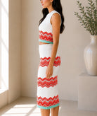 Ladies Two Piece Chevron Pattern Knitwear Set - StylePhase SA