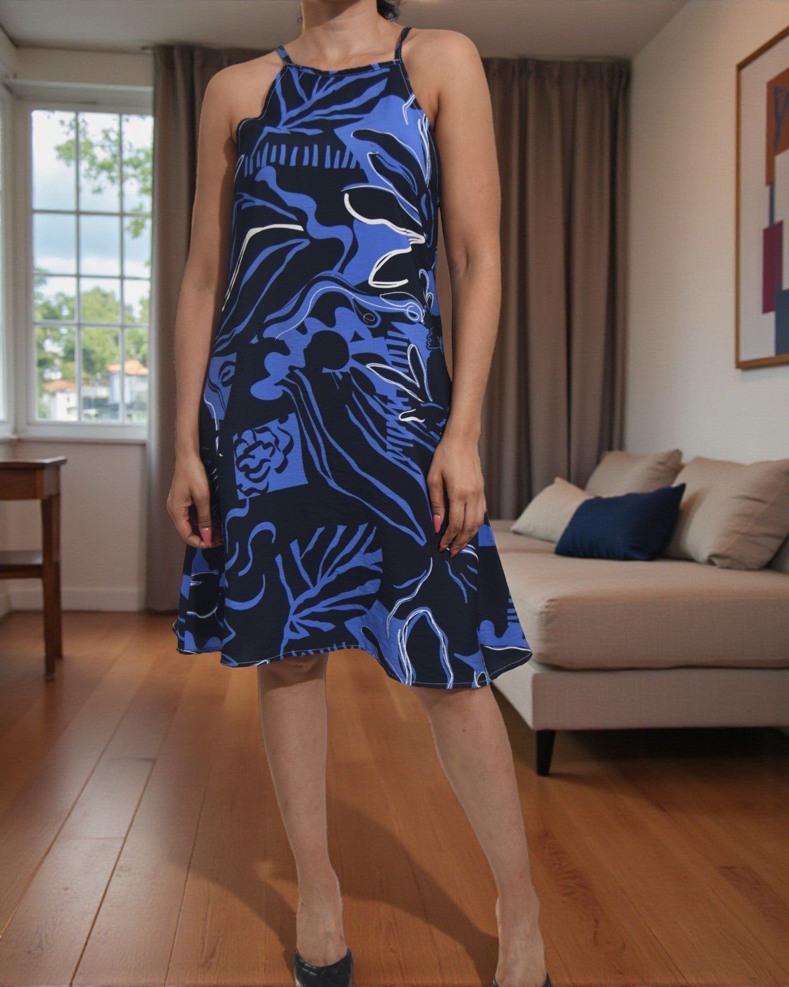 Ladies Two Tone Blue Slip Dress - StylePhase SA