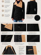 Ladies Two Tone Slim Fit Blazer Coat - Brown And Black - StylePhase SA