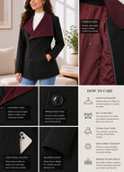 Ladies Two Tone Slim Fit Blazer Coat - Maroon And Black - StylePhase SA