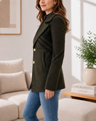 Ladies Two Tone Slim Fit Blazer Coat - Olive And Black - StylePhase SA