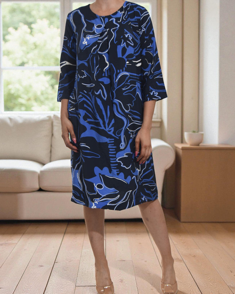 Ladies Two Tone Tunic 3/4 Sleeve Dress - StylePhase SA