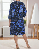 Ladies Two Tone Tunic 3/4 Sleeve Dress - StylePhase SA