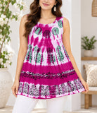 Ladies Tye Dye Top -Cerise Printed - StylePhase SA
