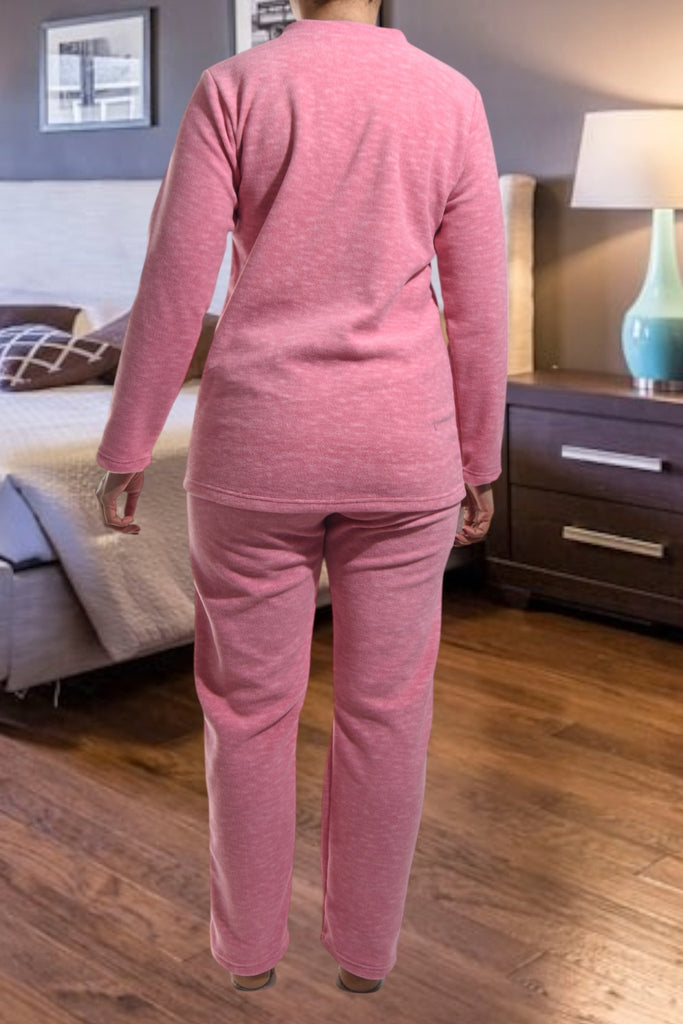 Ladies V Neck Blush Fleece Pj Set - StylePhase SA