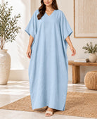 Ladies V-neck Kaftan -Blue - StylePhase SA