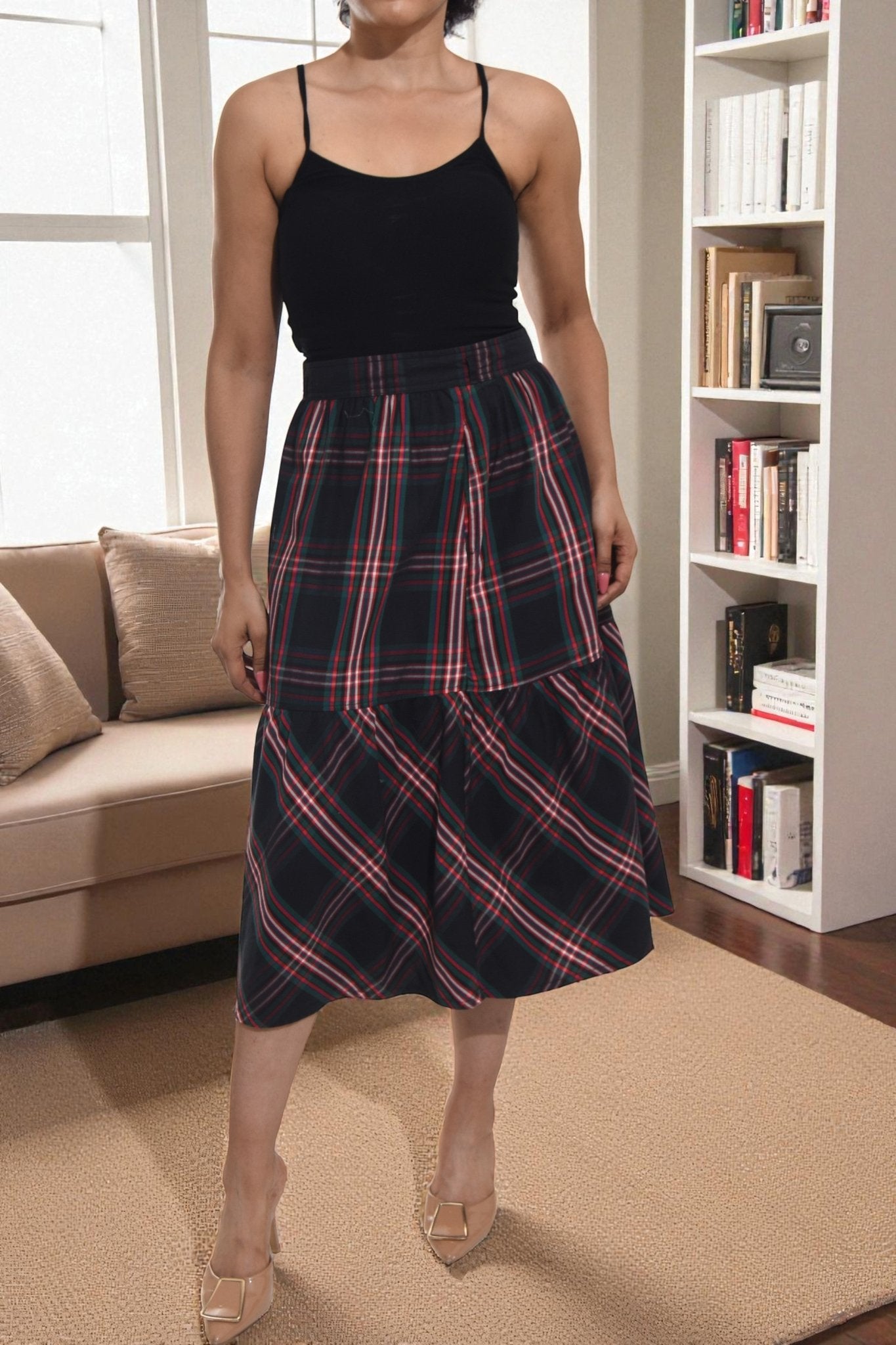 Ladies Vintage Plaid Skirt - StylePhase SA