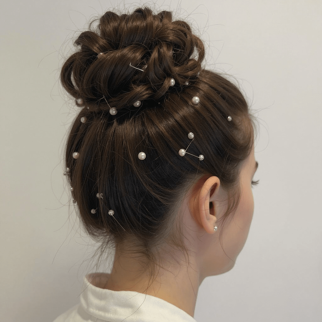 Ladies White Ball Hair Pins - StylePhase SA