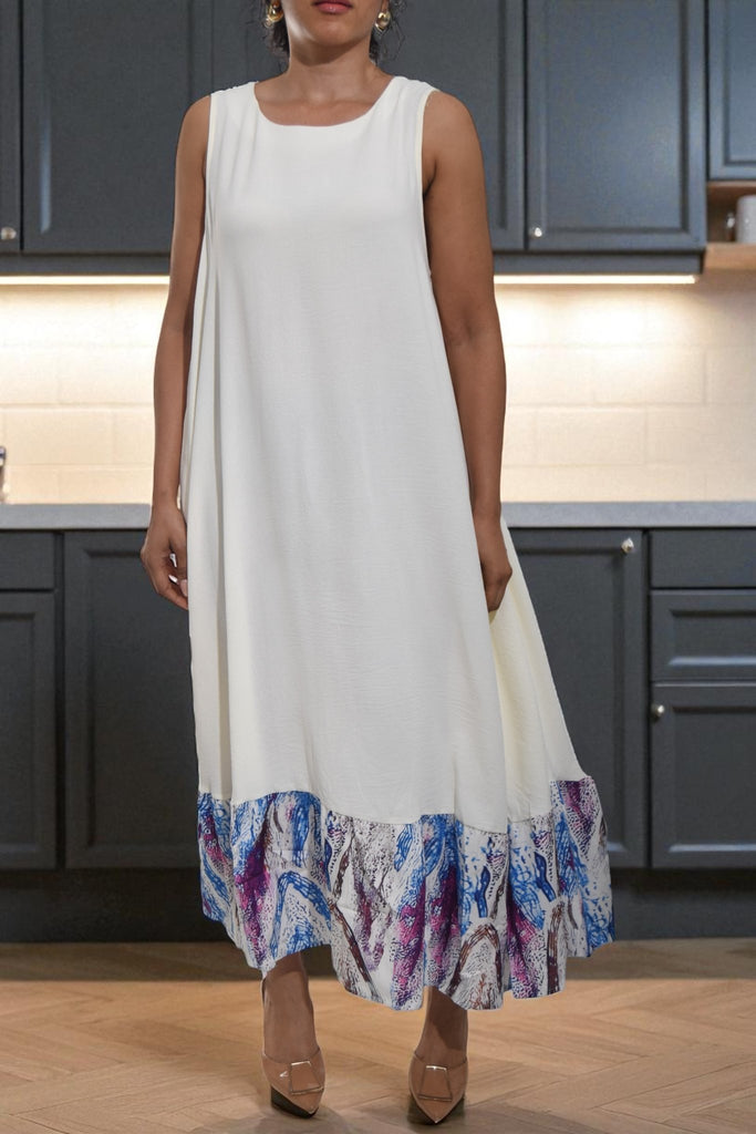 Ladies White BluePocket Maxi Dress - StylePhase SA