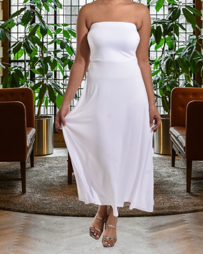 Ladies White Boobtube Maxi Dress - StylePhase SA