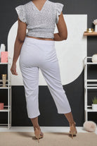 Ladies White Capri Zip Pants - StylePhase SA