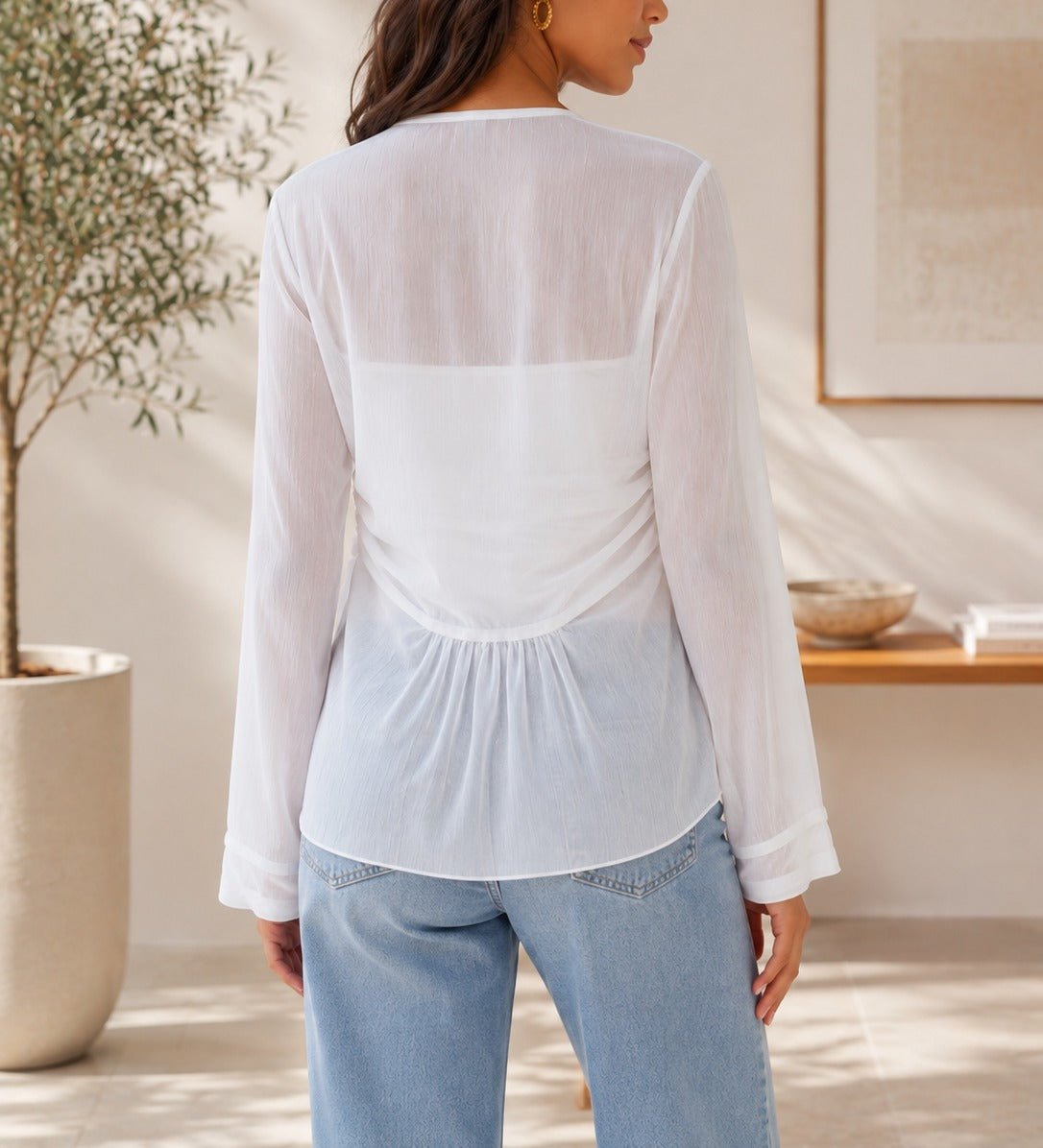 Ladies White Chiffon Top - StylePhase SA