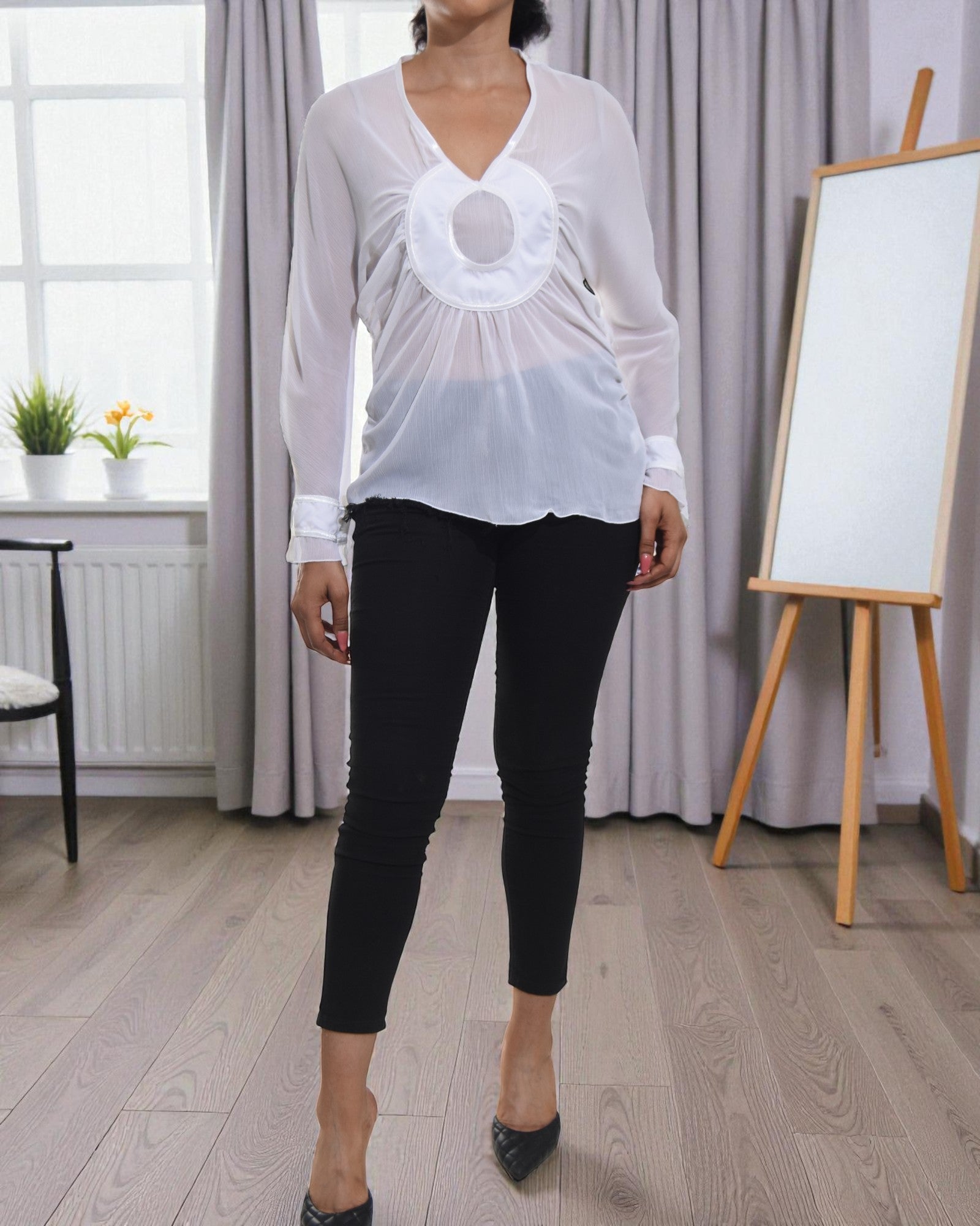 Ladies White Chiffon Top - StylePhase SA