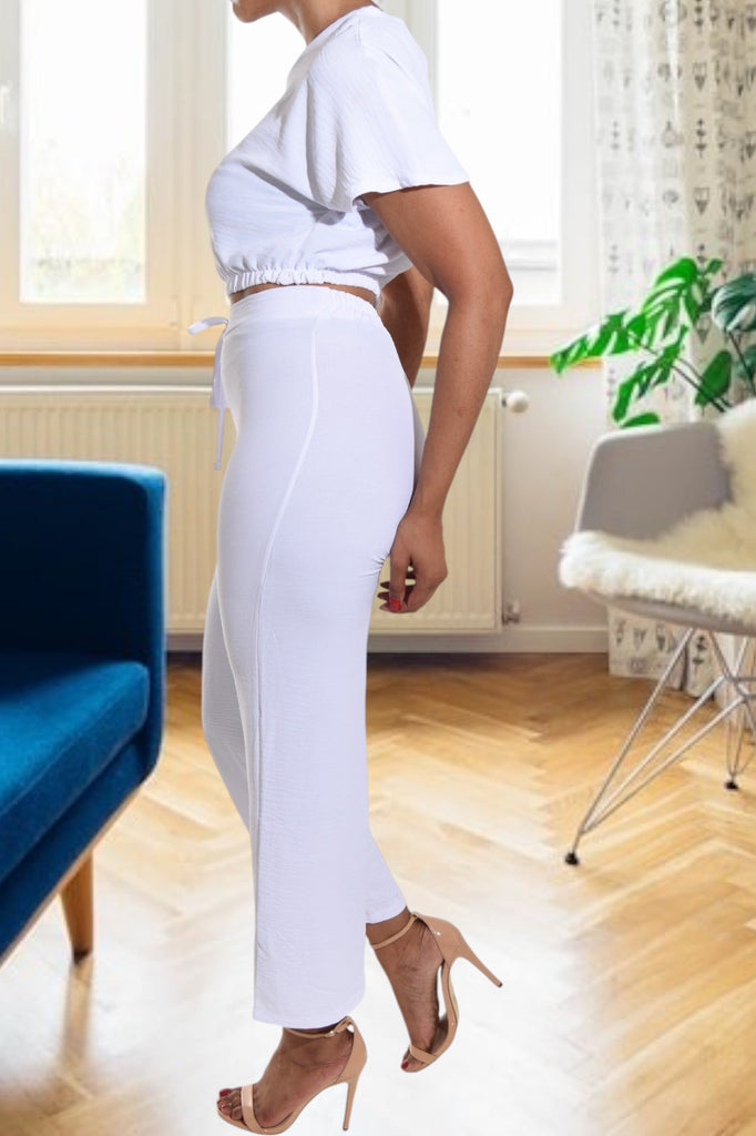 Ladies White Crop Set - StylePhase SA