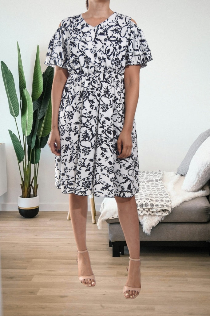 Ladies White Cut Out Sleeve Dress - StylePhase SA