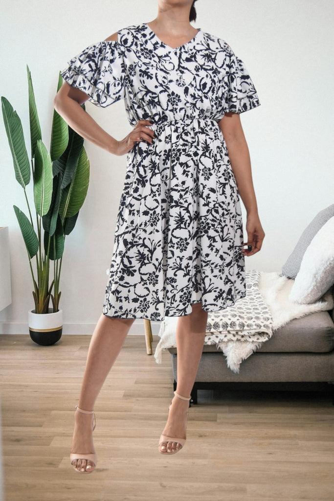 Ladies White Cut Out Sleeve Dress - StylePhase SA
