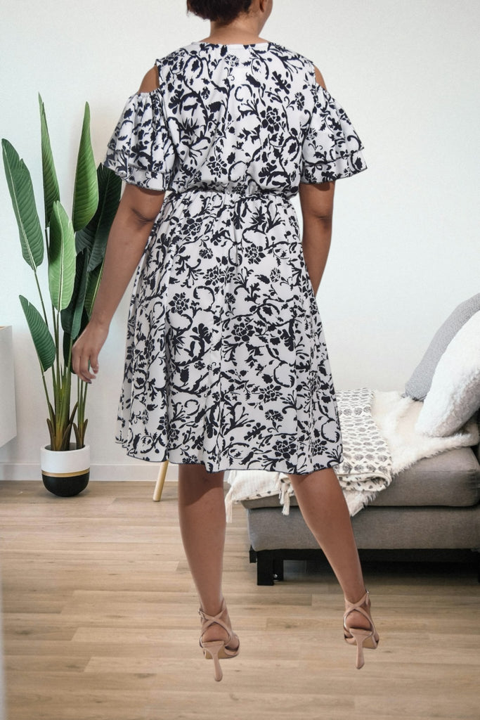 Ladies White Cut Out Sleeve Dress - StylePhase SA