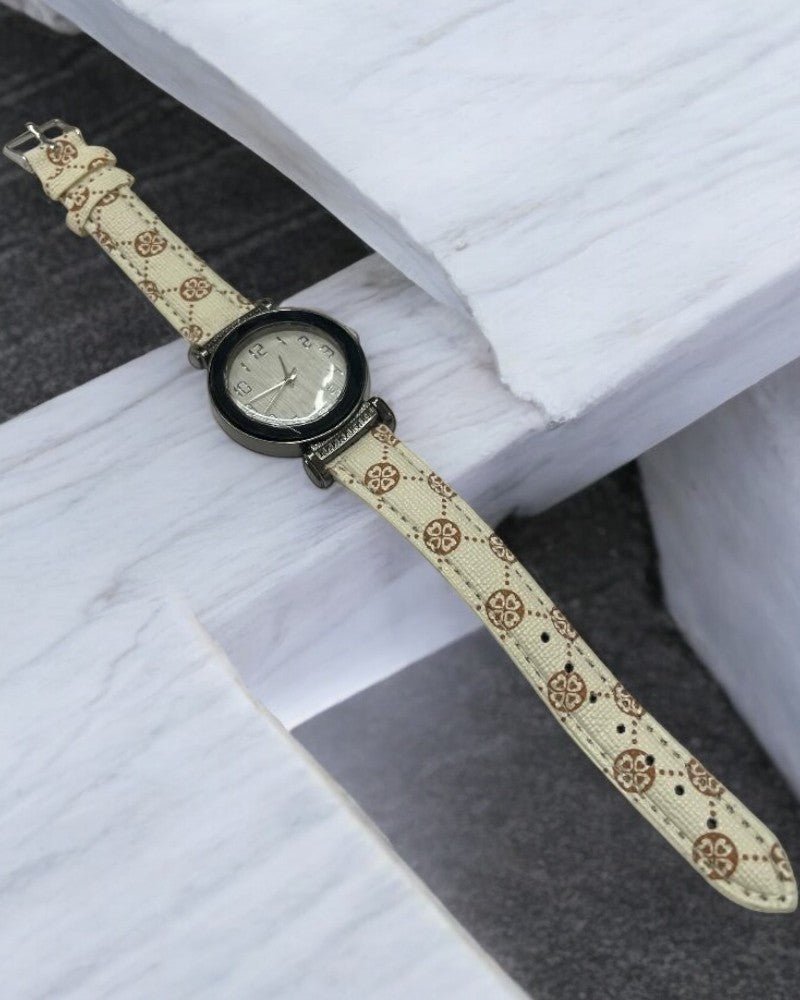 Ladies White Designed Strap Watch - StylePhase SA