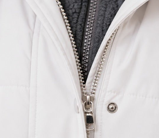 Ladies White Fleece Lined Hoody Jacket - StylePhase SA