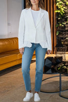 Ladies White Floral Coat Top - StylePhase SA