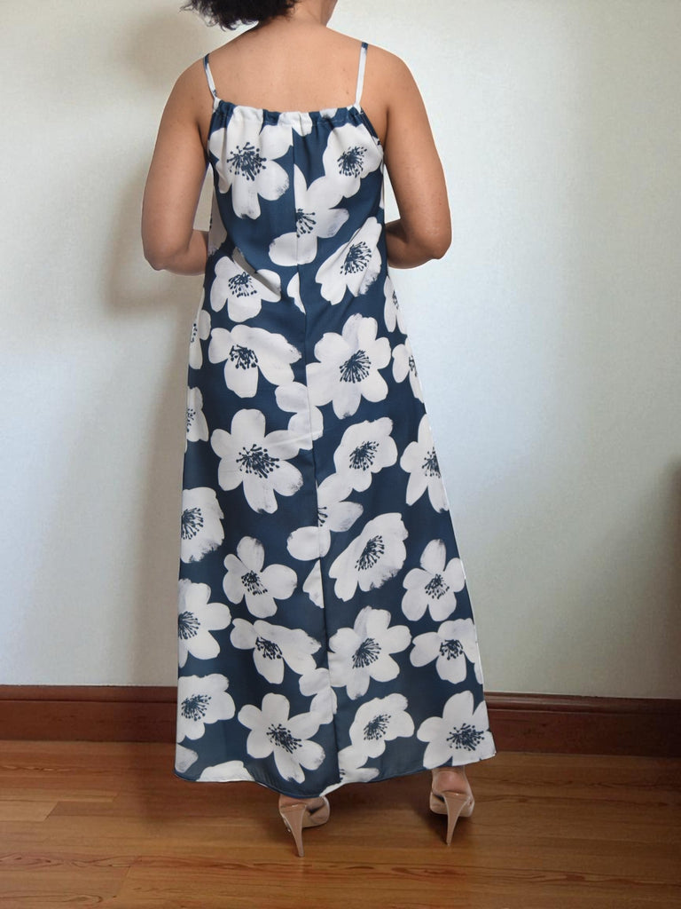 Ladies White Floral Maxi Tie Dress - StylePhase SA
