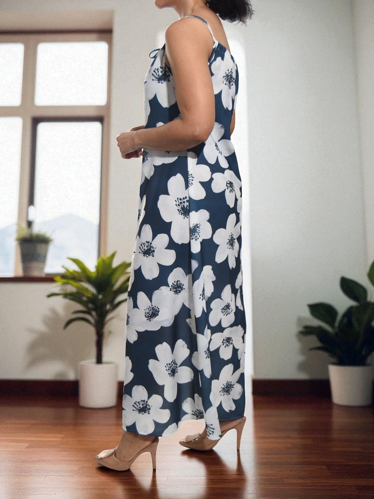Ladies White Floral Maxi Tie Dress - StylePhase SA