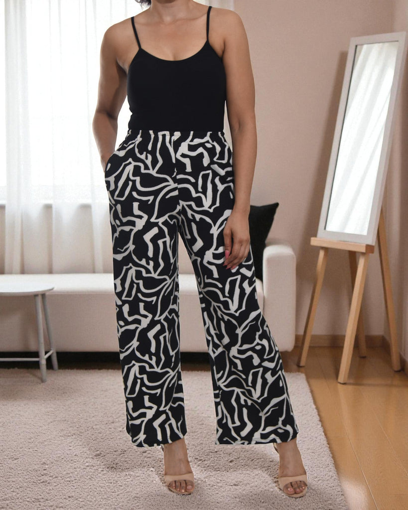 Ladies White Floral Printed Pocket Pants - StylePhase SA