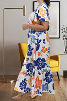 Ladies White Floral Tie Maxi Dress - StylePhase SA