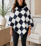 Ladies White Fur Collar Poncho - StylePhase SA